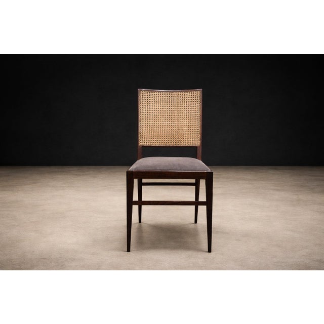 Brazilian Modern Set of Four Rosewood & Cane Dining Chairs by Celina, Brazil, 1960s - Lot 564B For Sale - Image 14 of 16