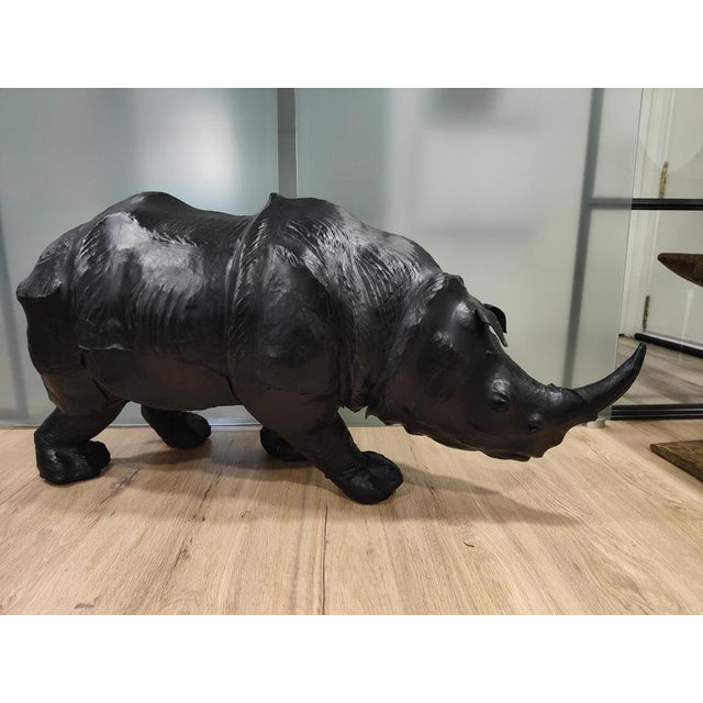 Large Leather Rhinoceros, 1950s For Sale - Image 15 of 18