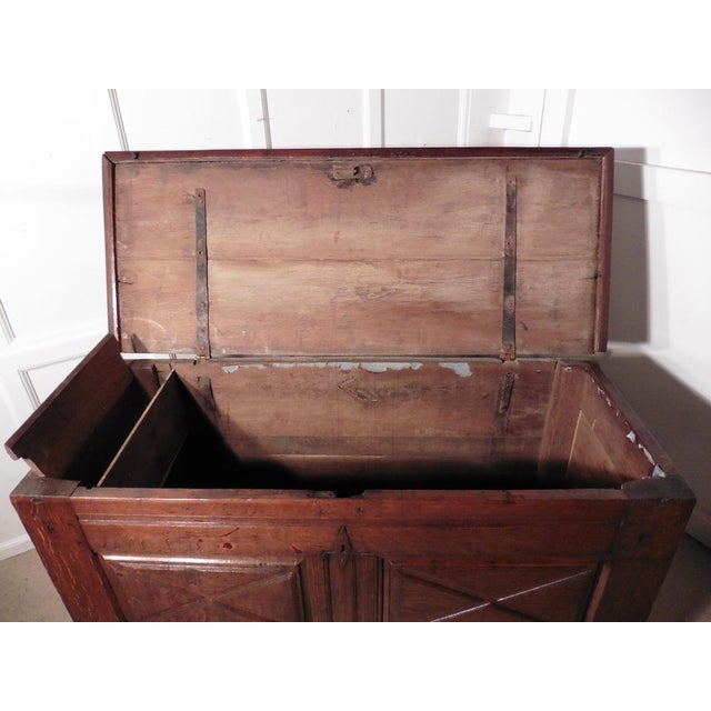 French Panelled Oak Coffer, 1800s For Sale - Image 6 of 10