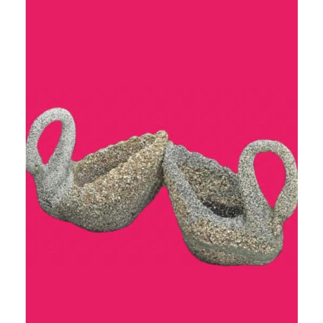 Late 20th Century Stone & Pebbles Swan Planters - A Pair For Sale - Image 11 of 12