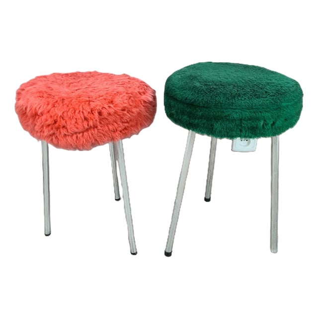 Stools from VEB Elektroinstallation Deutschneudorf, East Germany, 1960s-1970s, Set of 2 For Sale