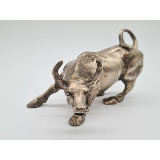 Charging Bull Figurine in Bronze by A. Di Modica, 1980s. For Sale - Image 10 of 10