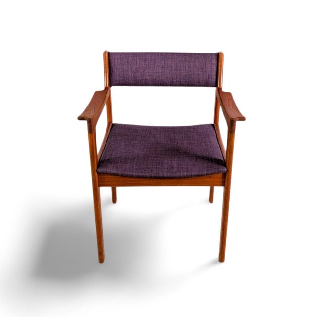 Vintage Danish Teak Purple Armchair For Sale - Image 10 of 10
