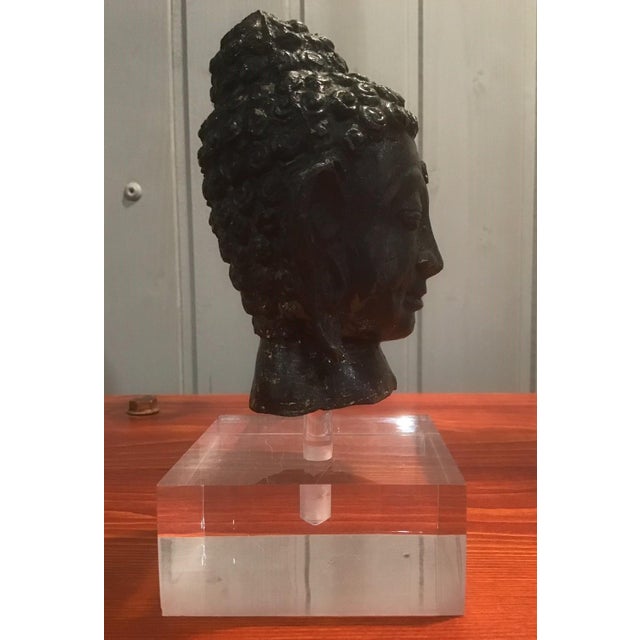 Found the indochinese time employment. beautiful still in original patina. Foil bronze of calco earthy. sold with base...