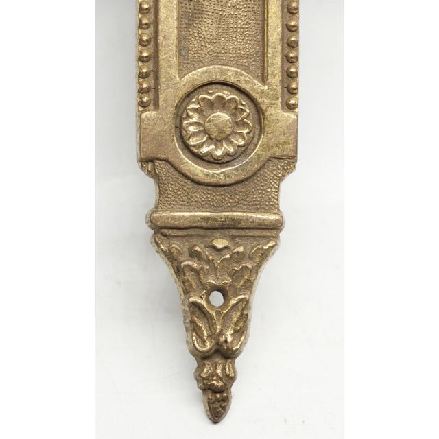 Antique Decorative French Brass 12 In. Door Back Plate For Sale - Image 4 of 5