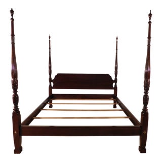 Ethan Allen Georgian Court King Kingsize Dark Cherry #225 Finish Poster Bed#1 For Sale