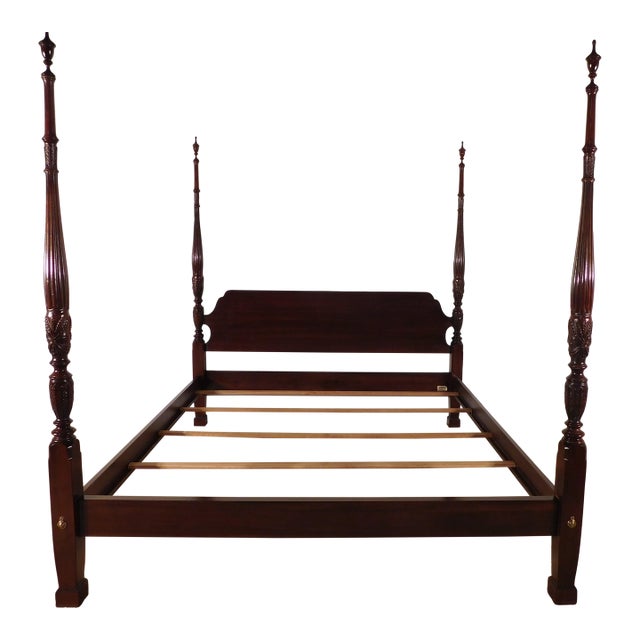 Ethan Allen Georgian Court King Kingsize Dark Cherry #225 Finish Poster Bed#1 For Sale
