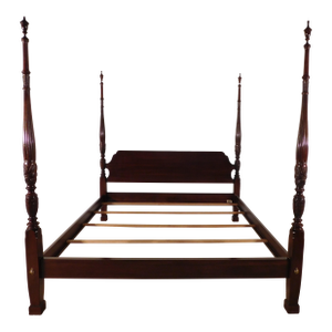 Ethan Allen Georgian Court King Kingsize Dark Cherry #225 Finish Poster Bed#1