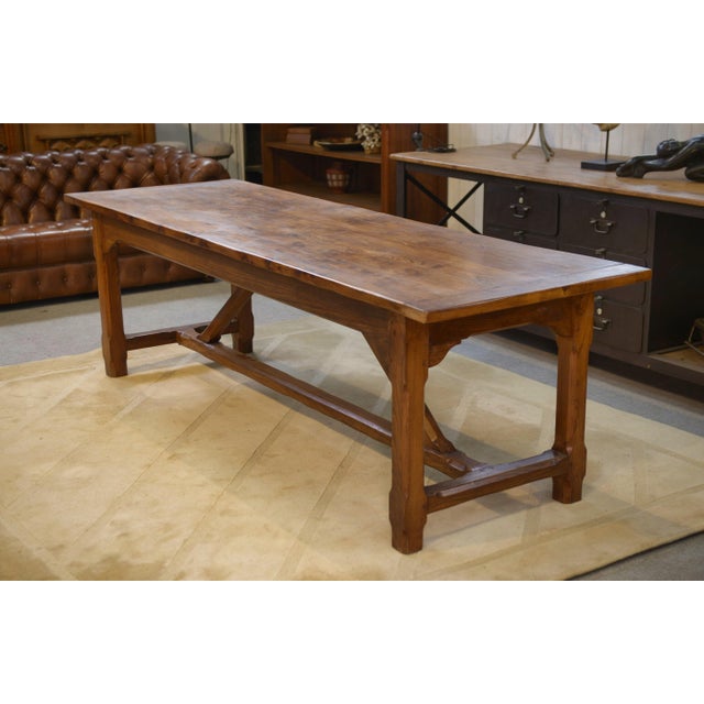 Large Elm Farmhouse Table, 1950s For Sale - Image 15 of 15