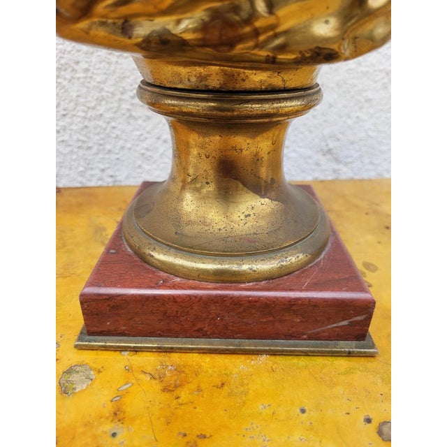 Metal A Carrier, Bust of a Woman, 19th Century, Bronze on Marble For Sale - Image 7 of 18