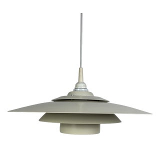 Danish White Pendant Lamp by Design Light, 1970s For Sale
