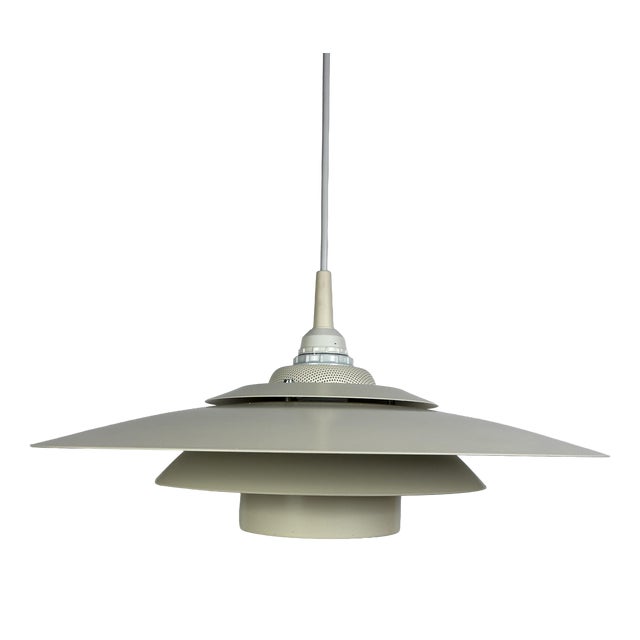 Danish White Pendant Lamp by Design Light, 1970s For Sale