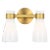 AERIN By Visual Comfort Studio Moritz 2-Light Vanity Sconce in Burnished Brass with Milk White Glass For Sale