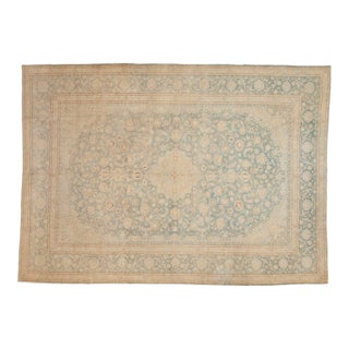Vintage Distressed Kashan Carpet - 9'7" x 13'8" For Sale