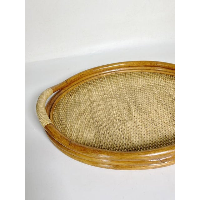 Vintage Wicker and Rattan Tray, France, 1960s For Sale - Image 4 of 13
