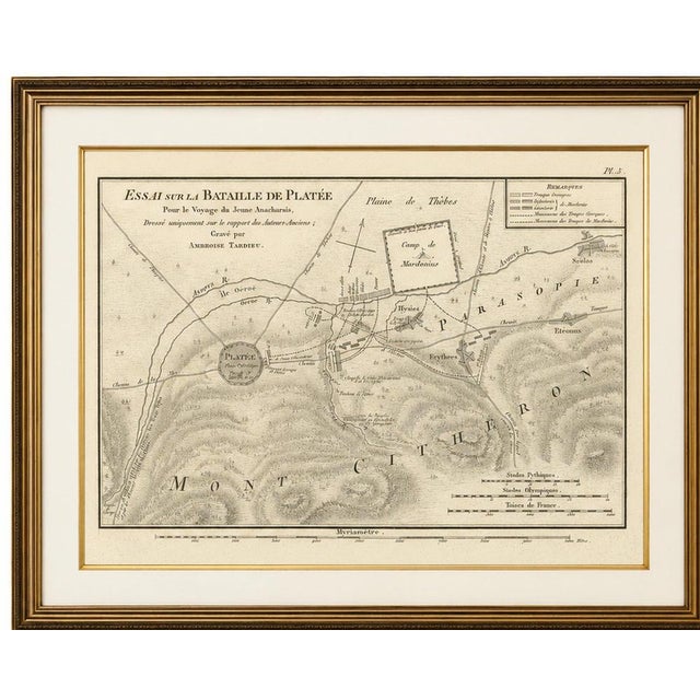 Title: battle of plataea ancient greece military map by ambroise tardieu, 1825 : original antique engraved map depicting...