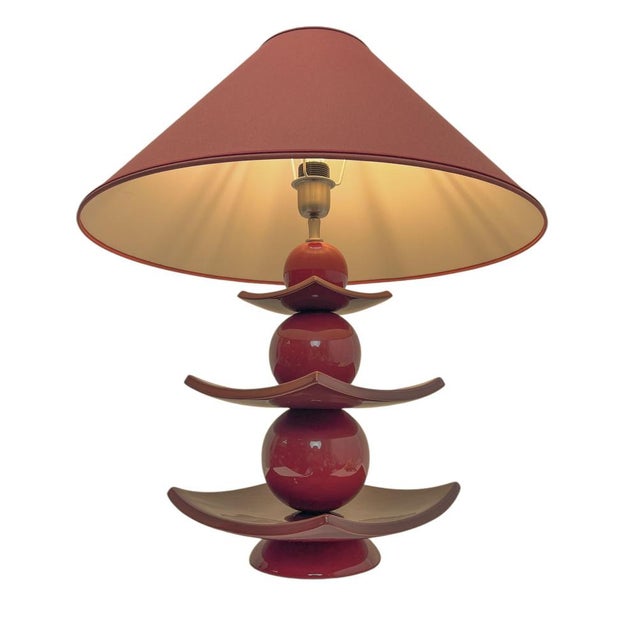 Japanese Pagoda Table Lamp by Louis Drimmer, France, 1980s For Sale - Image 10 of 10