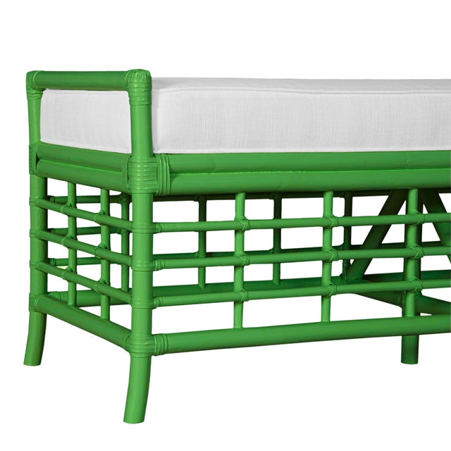 David Francis Luna Bench - Bright Green For Sale - Image 4 of 7