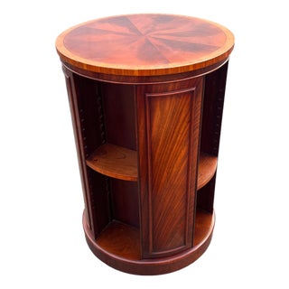 Late 20th Century Mahogany Revolving Bookcase Ethan Allen For Sale
