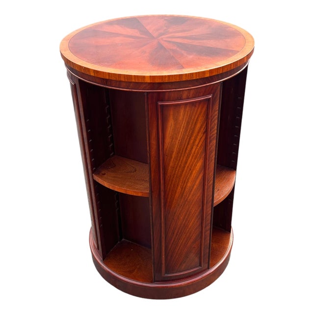 Late 20th Century Mahogany Revolving Bookcase Ethan Allen For Sale