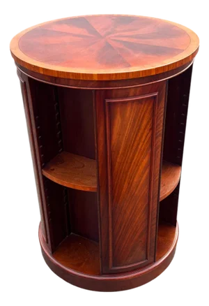 Late 20th Century Mahogany Revolving Bookcase Ethan Allen