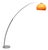 Beautiful large Arc Lamp, Adjustable Aluminum arc. comes with a adjustable Orange shade. good condition. 1970s. Italy....