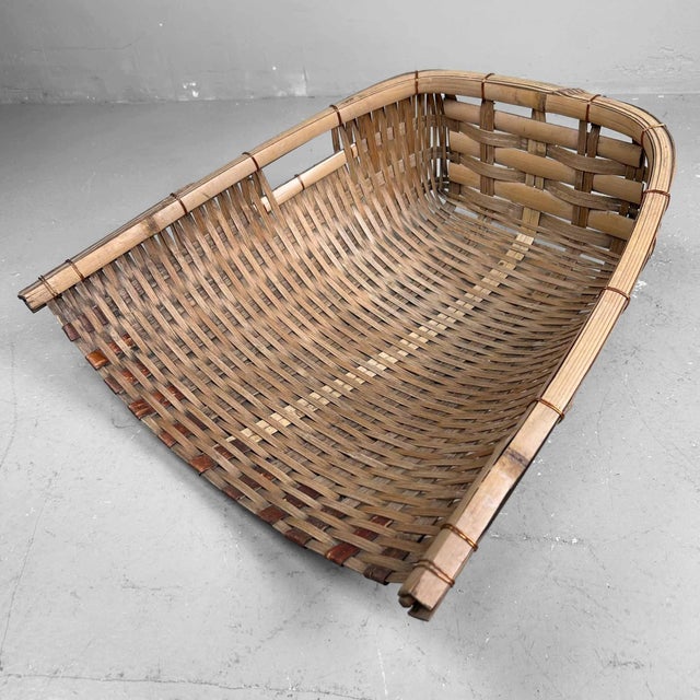 Shōwa Japanese Furuimi Woven Harvest Basket, 1980s For Sale - Image 12 of 12