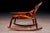 Burnt Orange Rocking Chair in Rosewood & Leather, Liceu De Artes, 1960s For Sale - Image 8 of 15