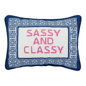 Sassy and Classy Embroidered Needlepoint Pillow, 10" x 14"