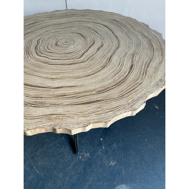 This exceptional vintage coffee table masterfully blends natural aesthetics with robust craftsmanship, presenting a...