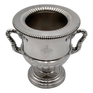 Regency English Sheffield Plate Armorial Wine Cooler, Manner of Matthew Boulton For Sale