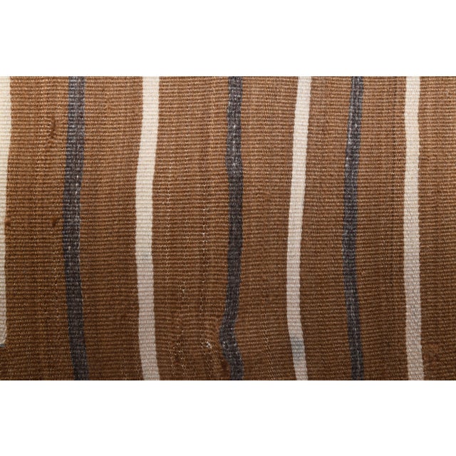 Vintage Turkish Hand-Knotted Wool Cotton Brown Small Area Rug For Sale - Image 10 of 11