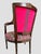 French Mahogany Square Back Chair Pair Pink Velvet Magenta Purple Petit Point For Sale - Image 9 of 17