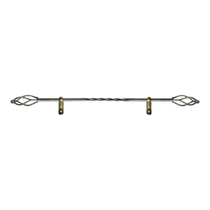 Vintage Hand Forged Twisted Wrought Iron Brass Towel Bar Rack