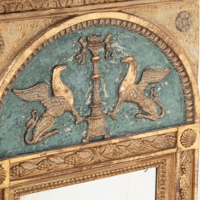 Early 19th Century Early 19th Century Swedish Gold Gilt Trumeau Mirror For Sale - Image 5 of 13