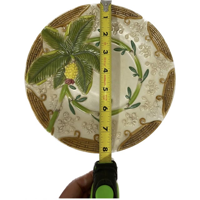 Ceramic 1970s Banana Tree Plates, 8” Wide, Hand Painted - Set of 4 For Sale - Image 7 of 9