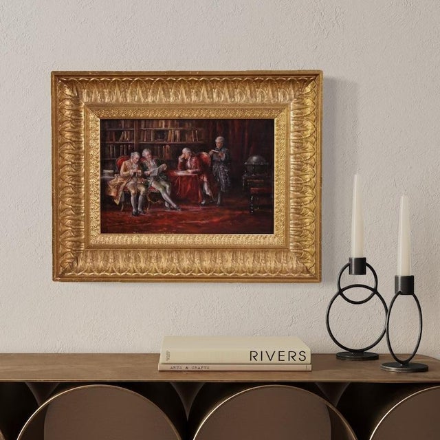 Italian Artist, Interior Scene, 1941, Oil on Panel, Framed For Sale - Image 3 of 17