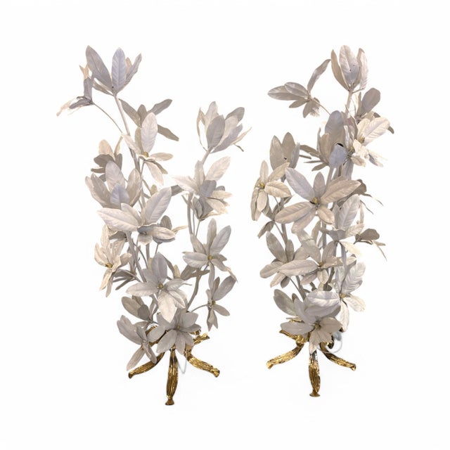 Exquisite floor lamps designed by Hans Kögl in Germany during the 1950s, featuring his signature botanical and ornamental...