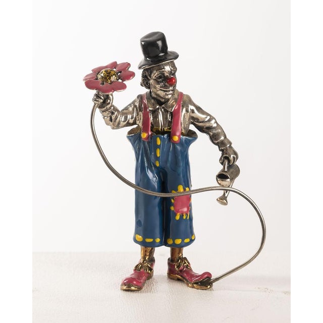 Black Italian Clowns in Enamelled Sterling Silver from Sorini, Italy, 1970s, Set of 2 For Sale - Image 8 of 18