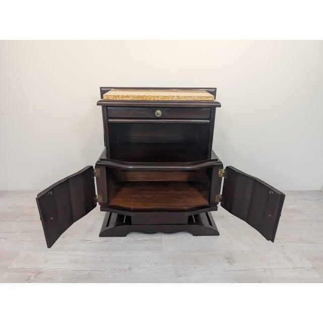 Art Deco Oak Cabinet with Marble For Sale - Image 6 of 13