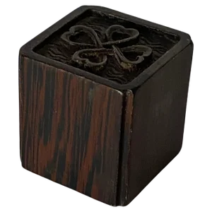 Vietnamese Brown Wood and Metal Seal, Vietnam, 1880s