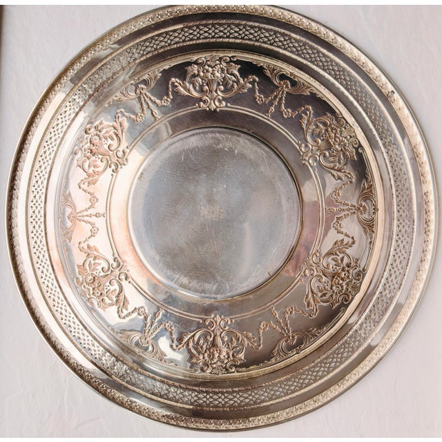 Victorian Vintage International Silver Company Silver Plated Ornate Tray For Sale - Image 3 of 4