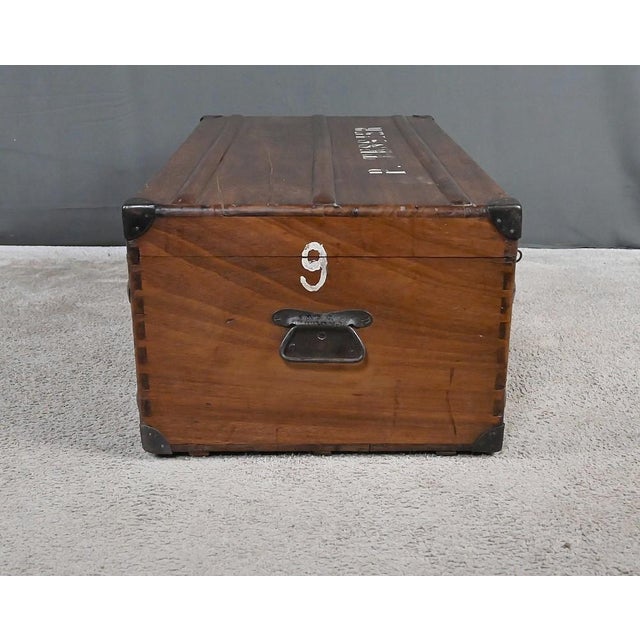20th Century Mahogany Travel Trunk For Sale - Image 6 of 18