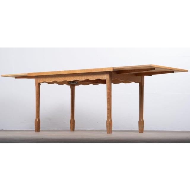 Wood Brutalist Oak Dining Table by Henning Kjærnulf, 1960s For Sale - Image 7 of 12