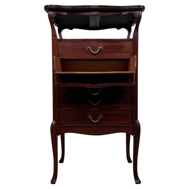 Antique Early 20th Century English Edwardian Mahogany Cabinet with Drawers For Sale - Image 10 of 13