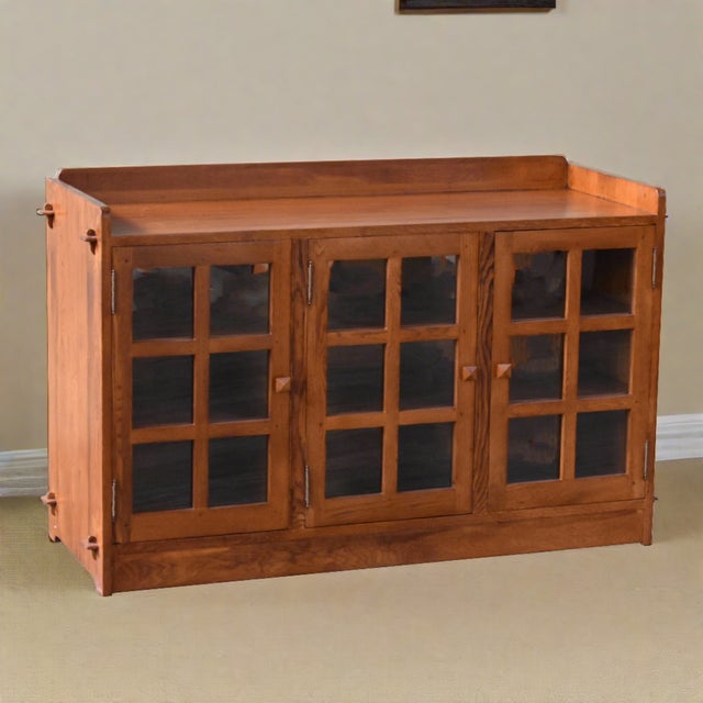 Brown Mission Oak 3 Door Console - Michael's Cherry (Mc1) For Sale - Image 8 of 8