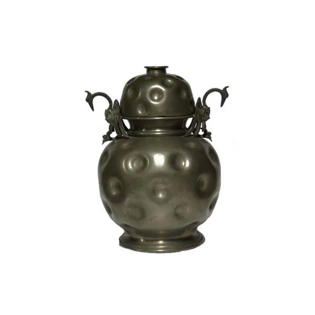 Art Deco Style Pewter Lidded Vase, 1950s For Sale - Image 6 of 6