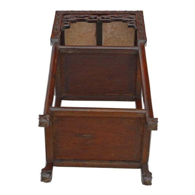 Antique Chinese Side Table in Hardwood and Marble For Sale - Image 10 of 11