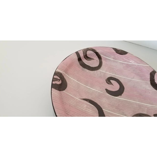 1980s 1980s A. Reebes Postmodern Hand-Painted Decorative Ceramic Low Bowl For Sale - Image 5 of 9