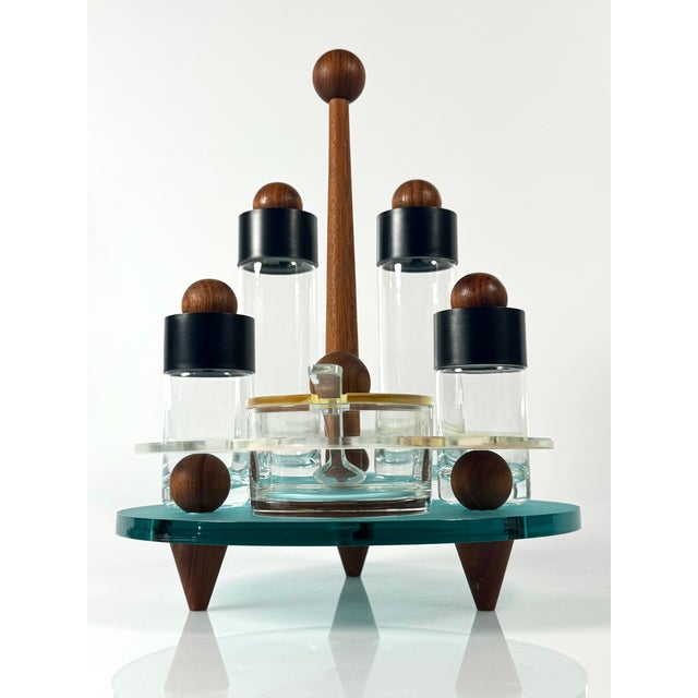 Postmodern Appetizer Tray and Condiment Set by Ennio Pasini for Rede Guzzini, 1980s, Set of 2 For Sale - Image 3 of 18